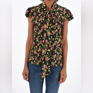 Marc Jacobs The Bow Blouse Black Multi